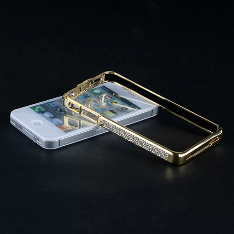 металлический бампер со стразами камнями iPhone 4 4s Swarovski 2