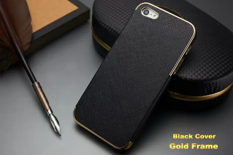 золотистый чехол OYO Gold кожа PU с велюром для iPhone 5 5S SE 2